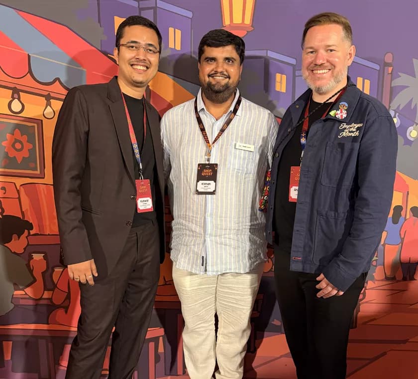 Kishan Mehta with international ecommerce professionals at Shop Quest 2026