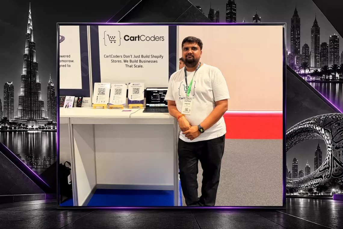 CartCoders legt contact met commerciële leiders bij Seamless Middle East 2026 Kishan Mehta vertegenwoordigt CartCoders op stand SE47 tijdens Seamless Middle East 2026 in Dubai.
