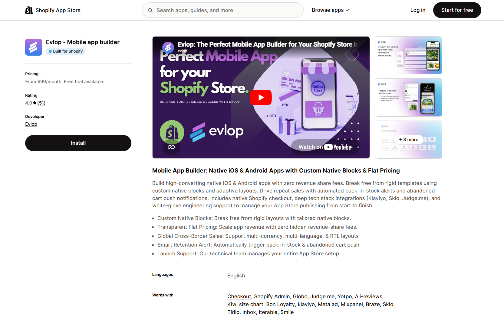 Evlop ‑ Mobile app builder