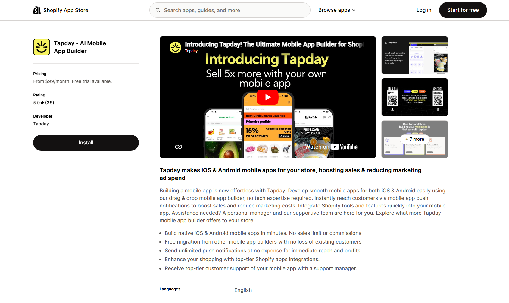Tapday ‑ AI Mobile App Builder