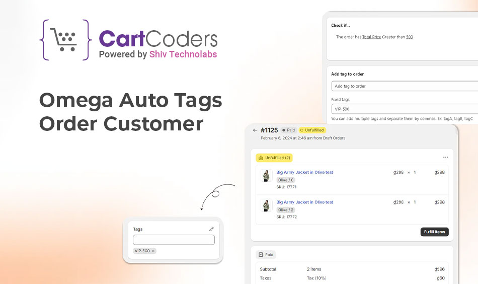 Omega Auto Tags Order Customer