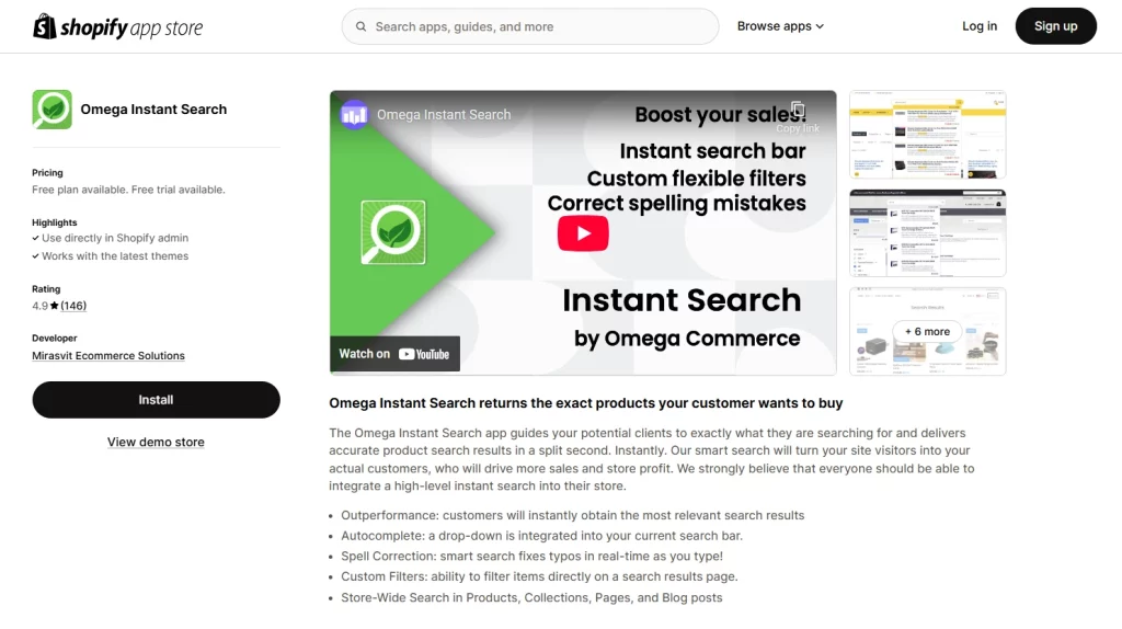 Omega Instant Search