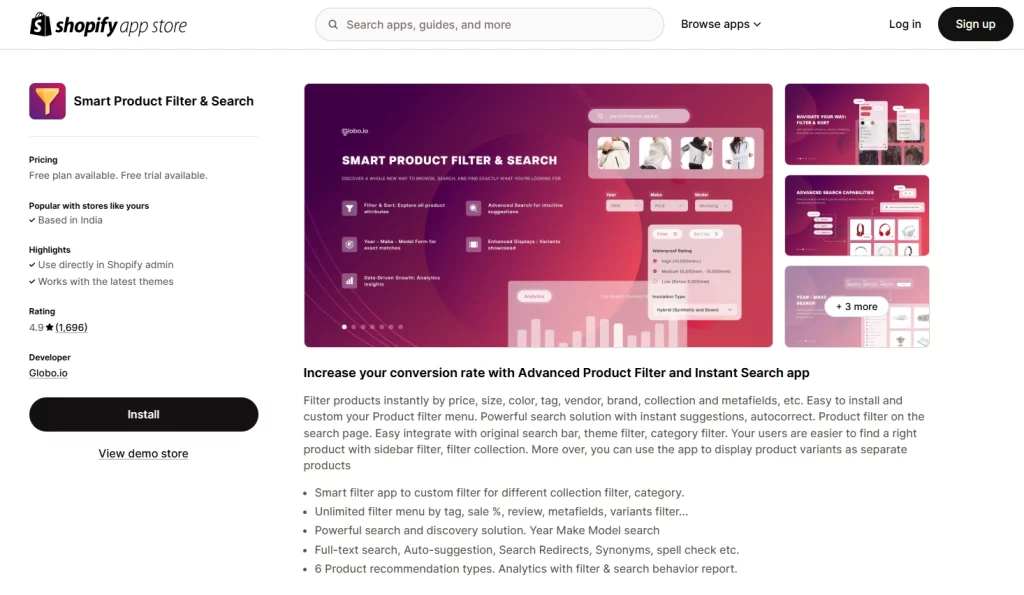 Smart Product Filter & Search