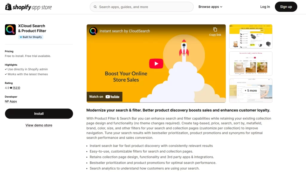 XCloud Search & Product Filter