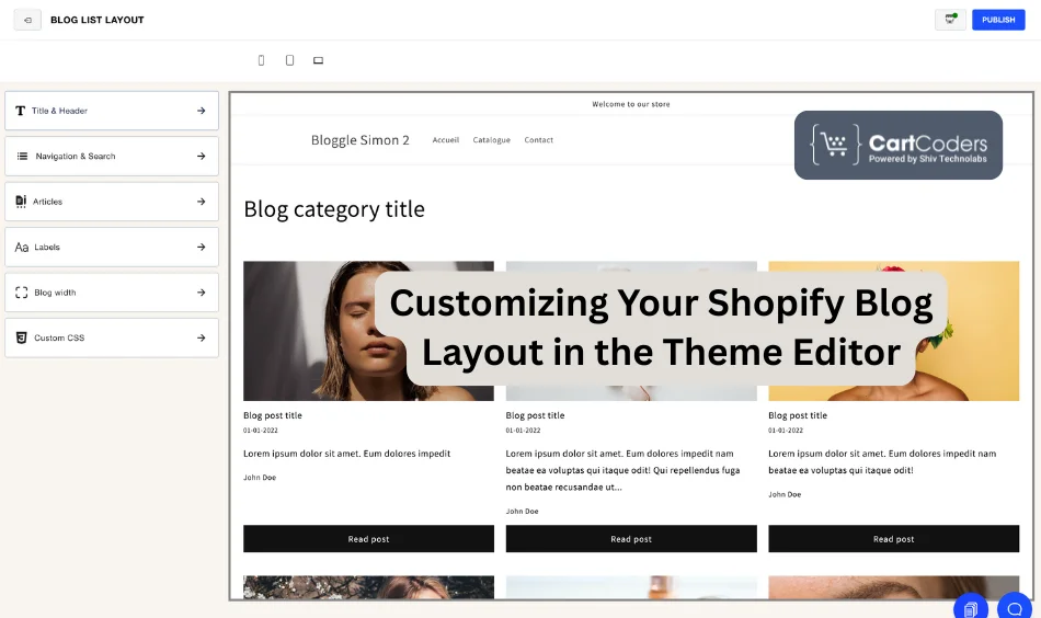 Customizing Your Shopify Blog Layout in the Theme Editor