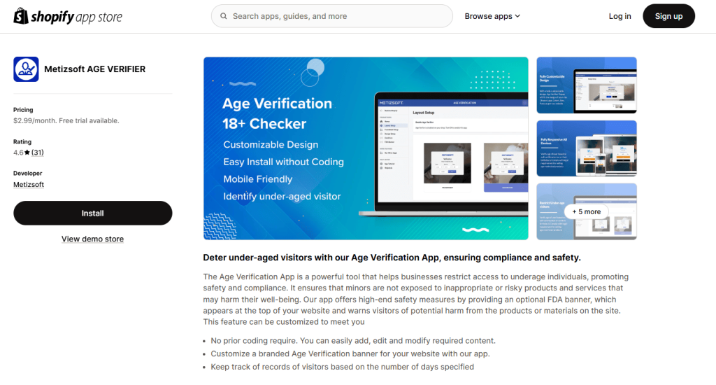 AGE VERIFIER FDA BANNER