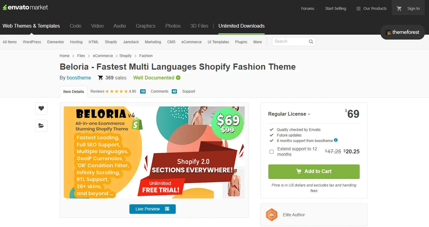Beloria Fastest Multi Languages Shopify Theme