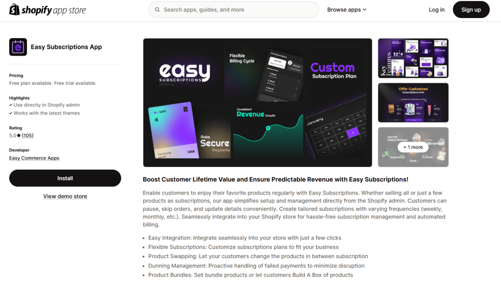 ECA: Easy Subscriptions App