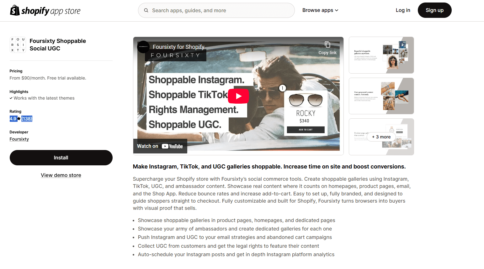 Foursixty Shoppable Social UGC