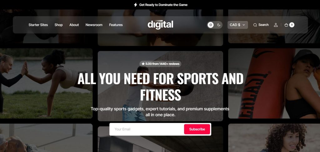 Shopify Digital Theme - Active Style