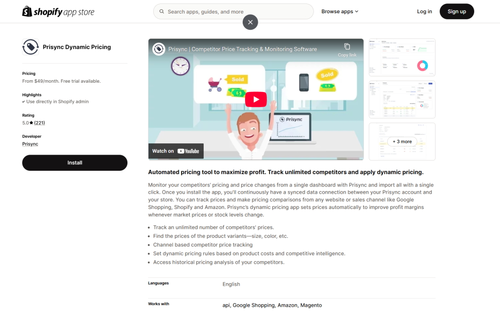 Prisync Dynamic Pricing