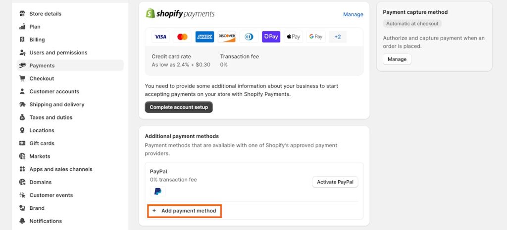 Add Payment type