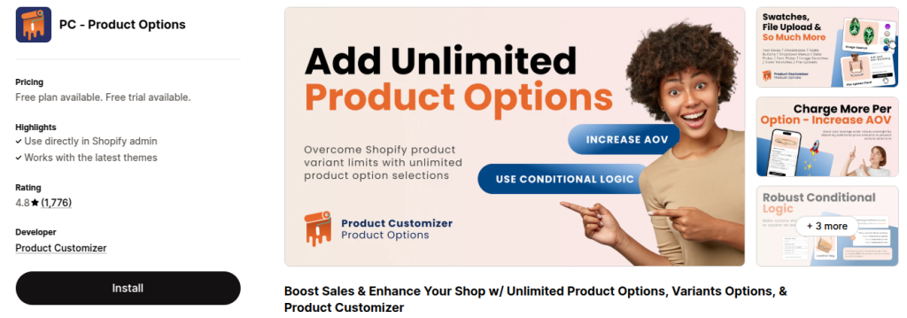 product options