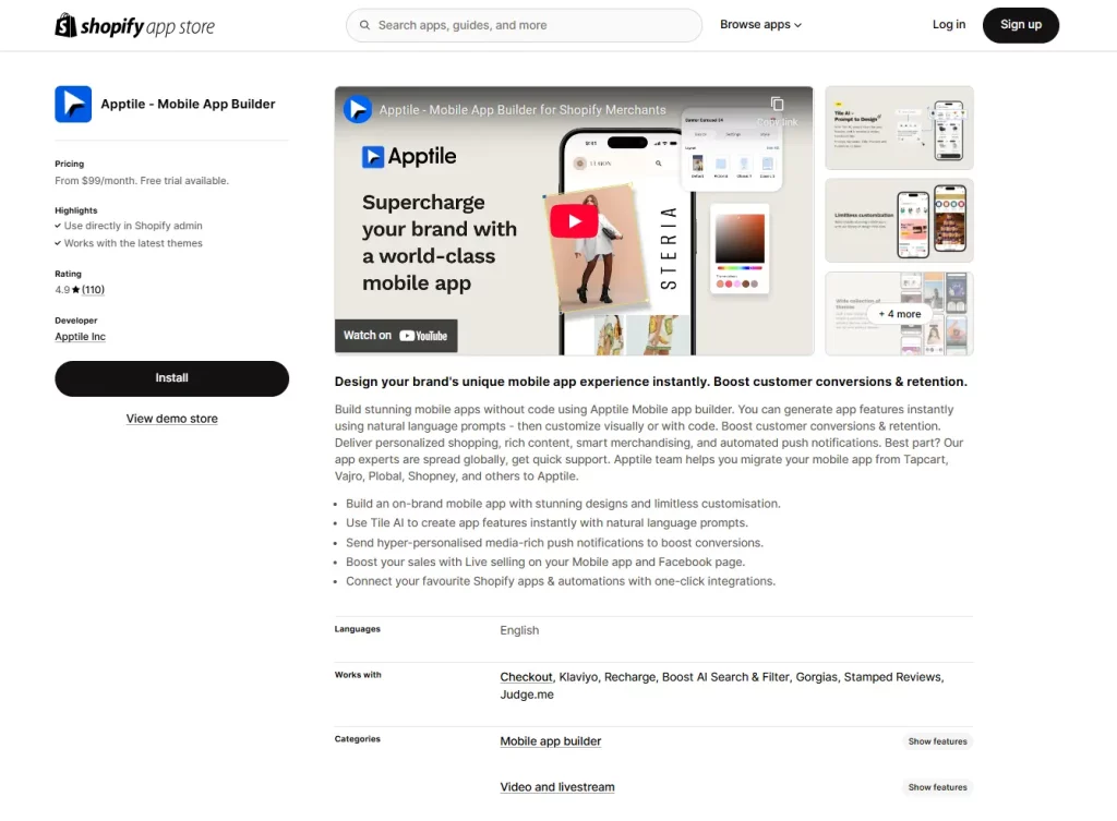 Apptile – Mobile App Builder