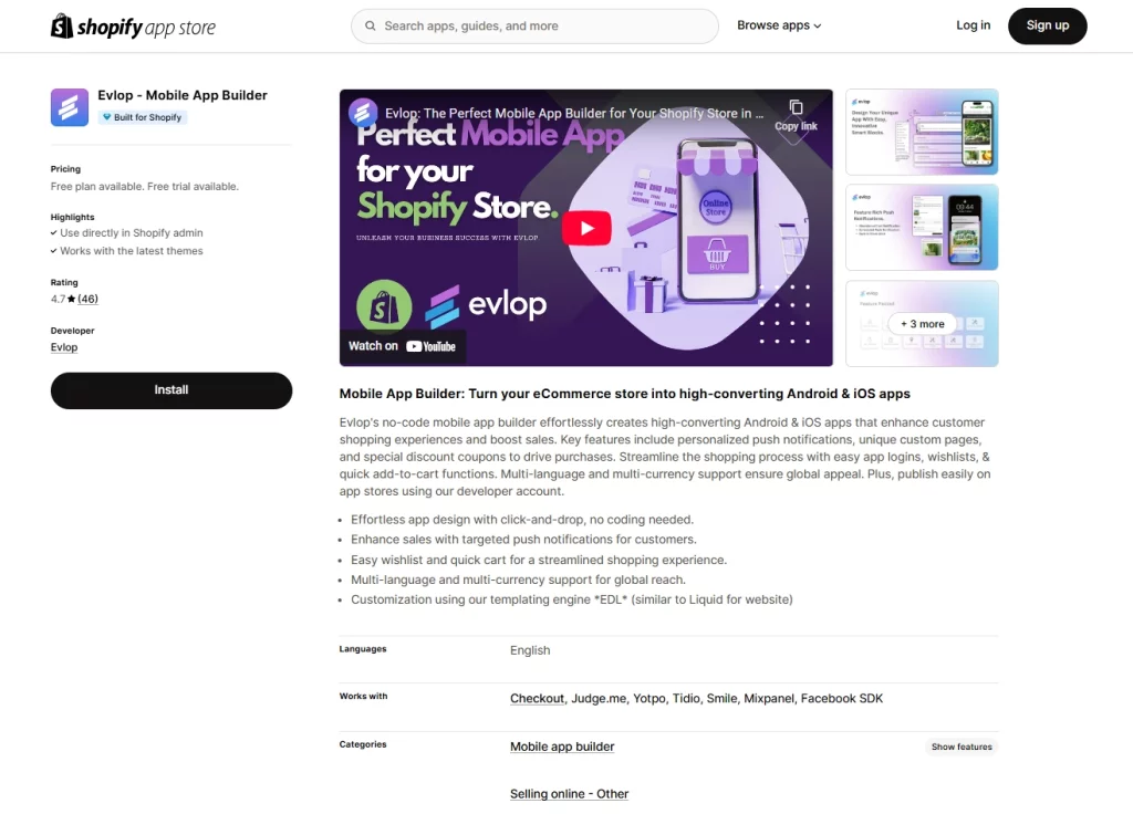 Evlop – Mobile App Builder