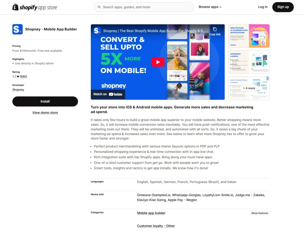 Shopney – Mobile App Builder