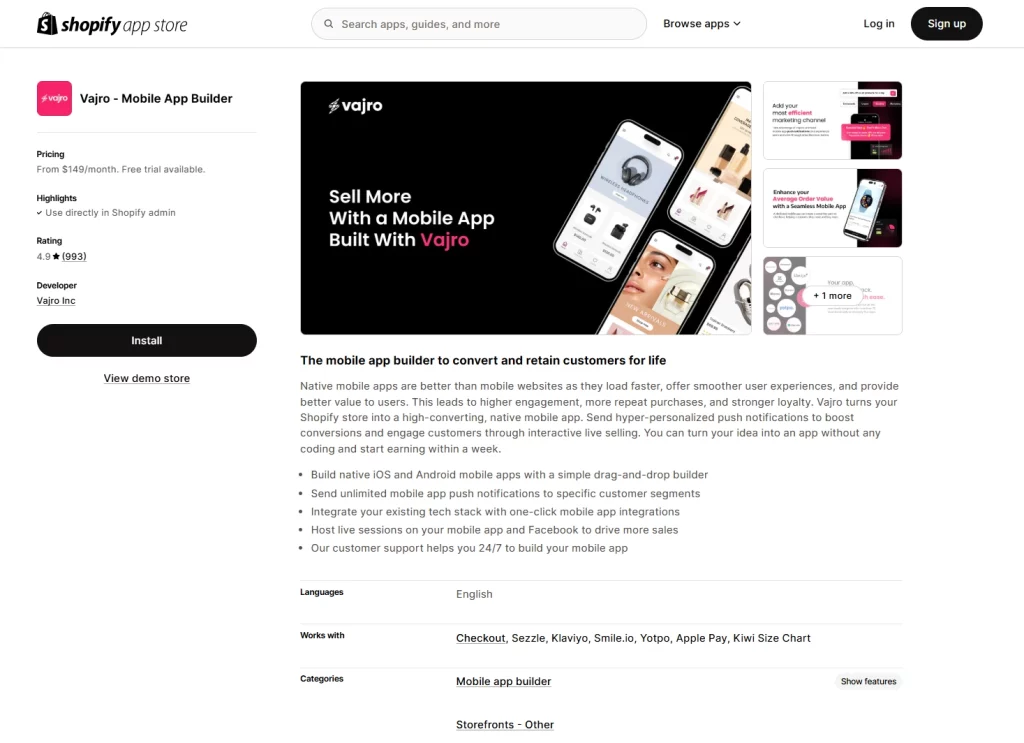 Vajro – Mobile App Builder