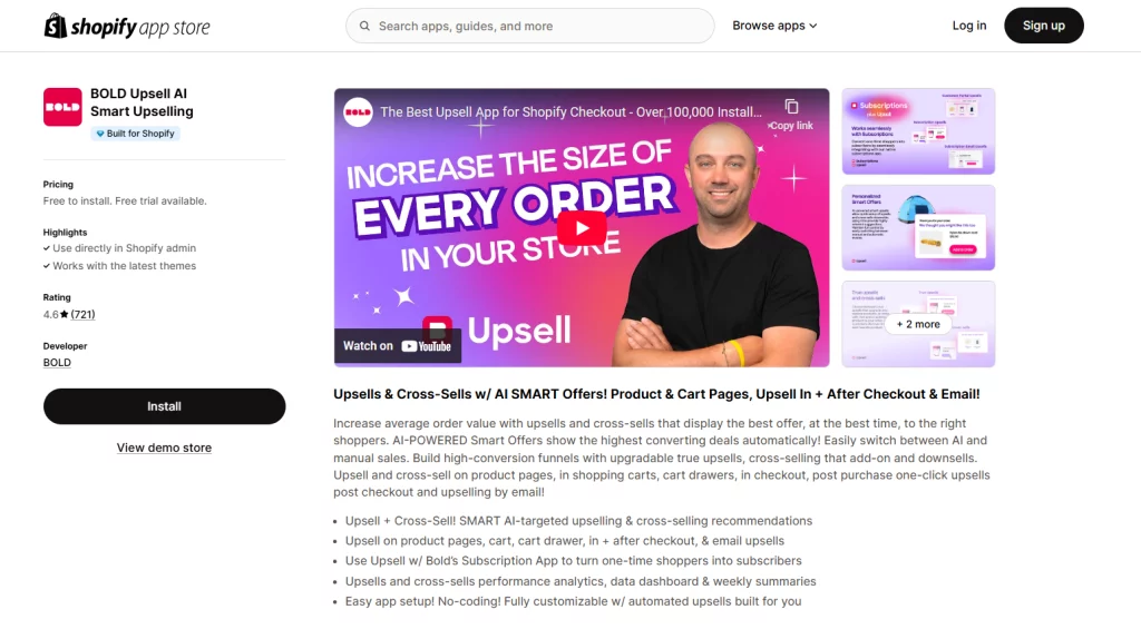 BOLD Upsell AI Smart Upselling