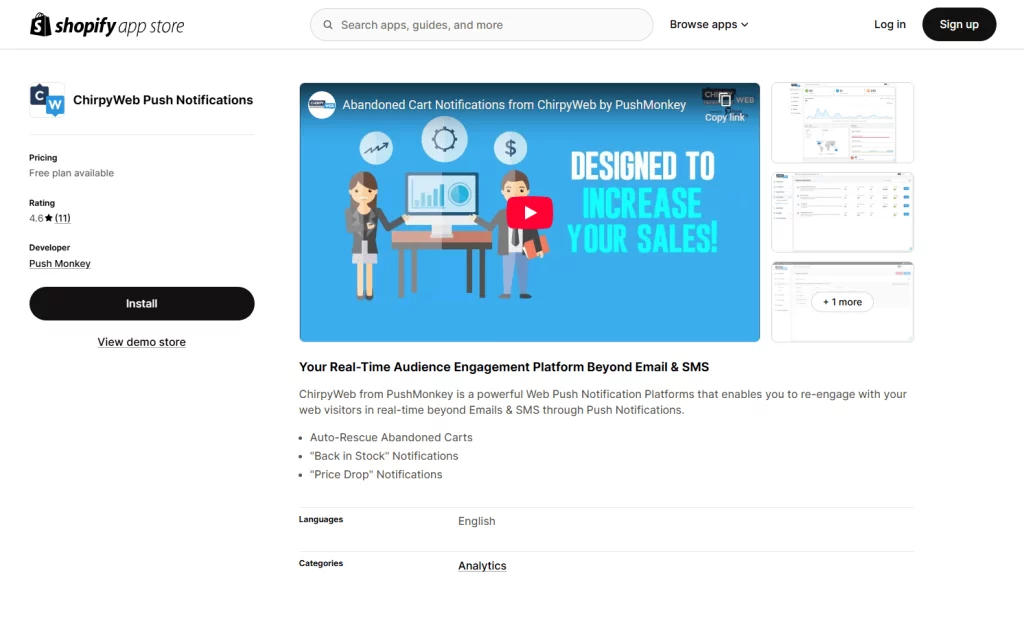 ChirpyWeb Push Notifications