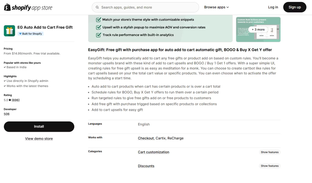 EG Auto Add to Cart Free Gift