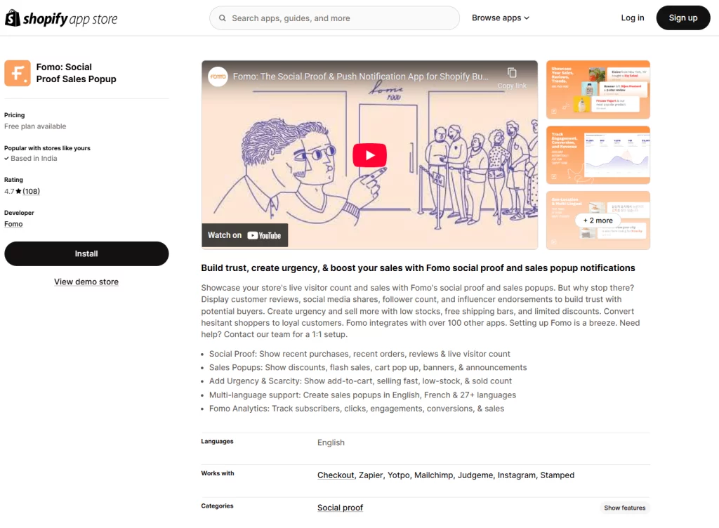 Fomo: Sales Popup & Web Push