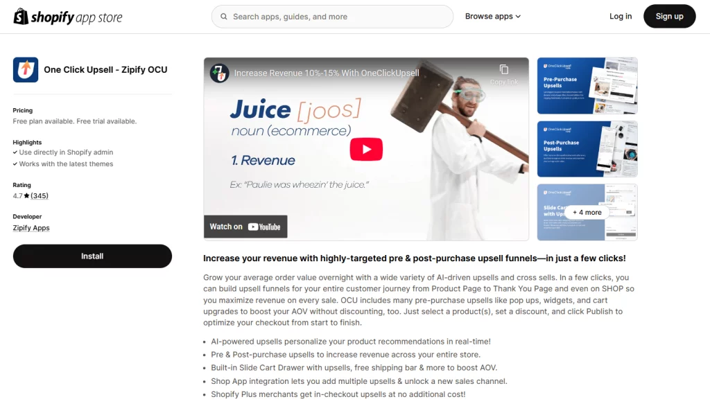 One Click Upsell ‑ Zipify OCU
