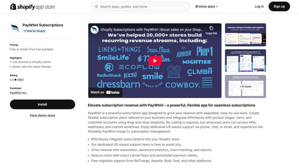 PayWhirl Subscription Payments
