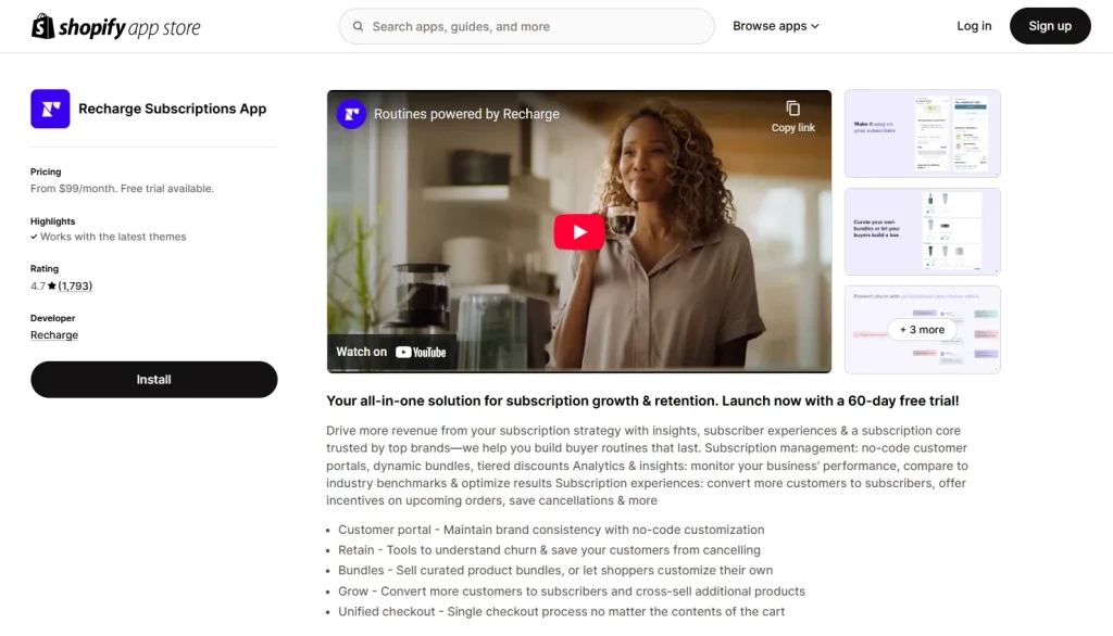 Recharge Subscriptions App