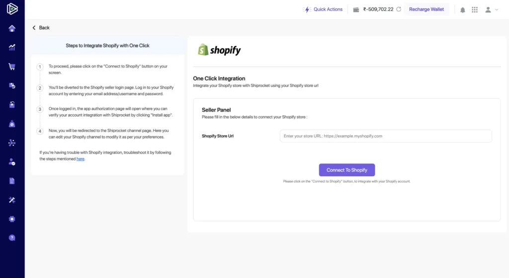Connect to Shopify