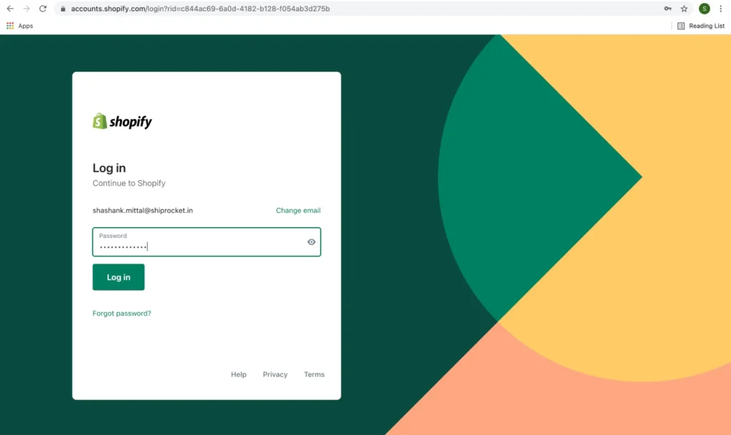 Log in with your Shopify