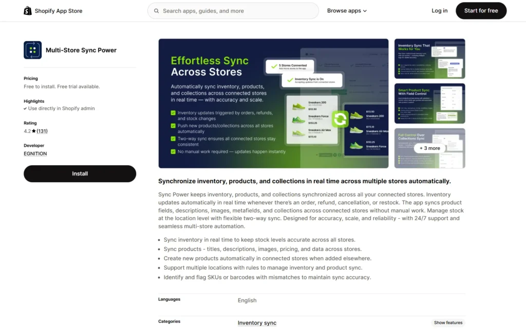 Multi-Store Sync Power (EGNITION)