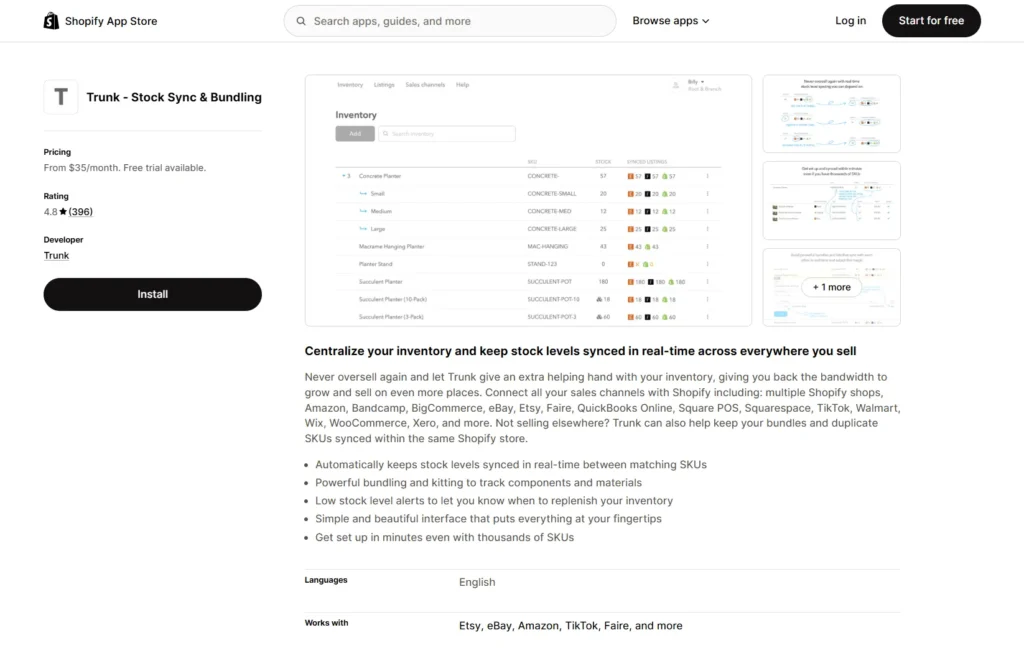 Trunk – Stock Sync & Bundling