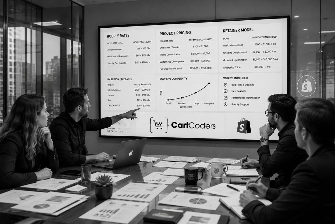 How Much Does It Cost to Hire a Shopify Developer in 2026 (Hourly, Project & Retainer Rates)