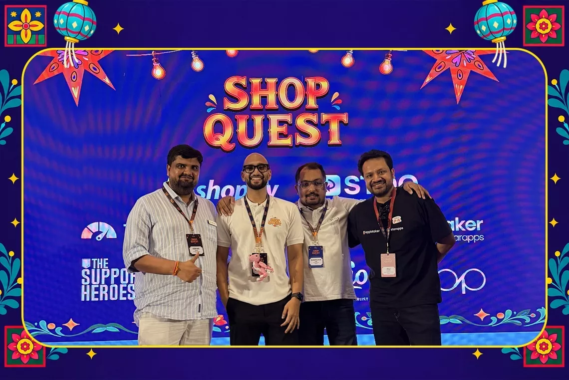 CartCoders op Shop Quest 2026 in Bangalore: Shopify-groeipunten CartCoders team members at Shop Quest 2026 in Bengaluru.